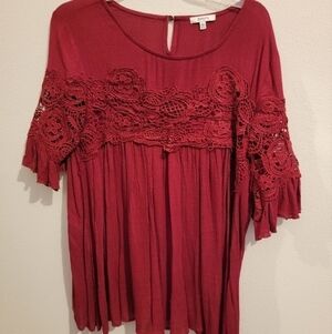 JODIFL size large Maroon‎ blouse